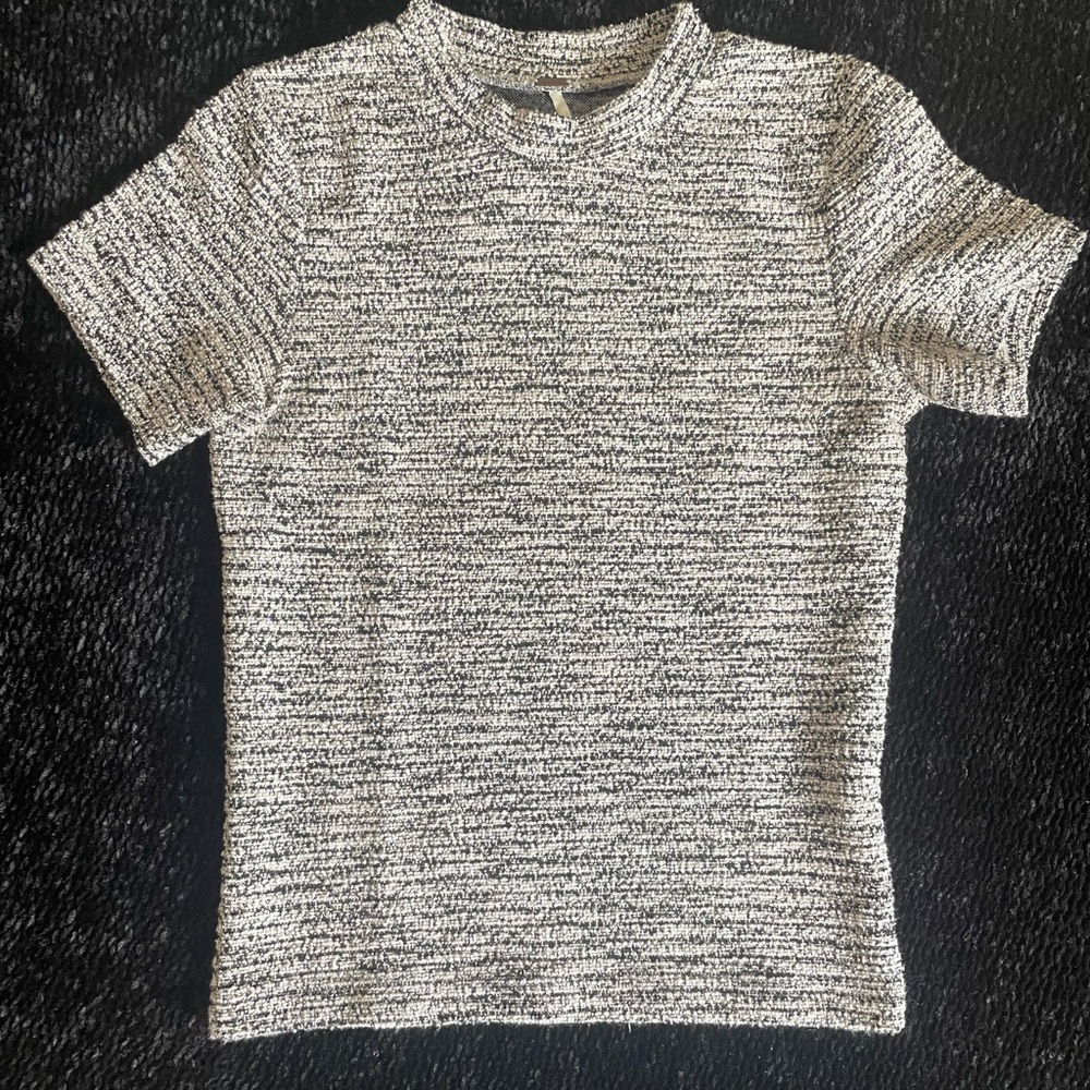 Free People Salt & Pepper Baby Tee XS NWOT